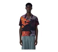 Printed Spiral Orb Button-Down Shirt S