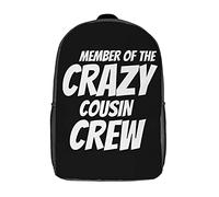 Printed Sports Bag Cousin Crew Crazy School Backpack Durable Rucksack for Work, Hiking, Travel, 42X32X14Cm