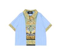Printed Striped Cotton-Poplin Shirt - unisex - Versace - Kids Shirts - Blue - 4 Y - Kids 4 Y