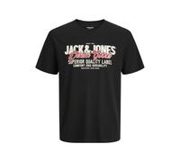 JACK & JONES Mens O-Neck Short Sleeve T-Shirt Regular Fit Casual Cotton Tee Top for Everyday Wear, UK Sizes S to 3XL Black