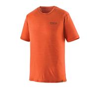 Patagonia - Technical and breathable merino wool hiking T-shirt - M's Cap Cool Merino Blend Graphic Shirt Heritage Header Coal Orange for Men in Recycled Polyester - Size S Orange S
