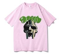 Printed T-shirts Mf Doom Casual Loose T-shirts Short Sleeves Cotton Funny T-Shirt Crew Neck Hip Hop Tee Shirt Short Sleeve Tops-Pink||XL