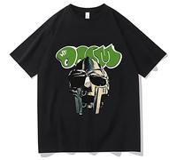 Printed T-shirts Mf Doom Casual Loose T-shirts Short Sleeves Cotton Funny T-Shirt Crew Neck Hip Hop Tee Shirt Short Sleeve Tops-Black||M