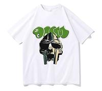 Printed T-shirts Mf Doom Casual Loose T-shirts Short Sleeves Cotton Funny T-Shirt Crew Neck Hip Hop Tee Shirt Short Sleeve Tops-White||L