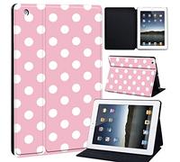 Printed Tablet Case for iPad 2 3 4 Smart Case Cover, Ultra Slim Lightweight Protective Case Folio Cover, for iPad 2/iPad 3 /iPad 4 (Old Model) (iPad 2/3/4, white polka dots)