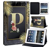 Printed Tablet Case for iPad 2 3 4 Smart Case Cover, Ultra Slim Lightweight Protective Case Folio Cover, for iPad 2/iPad 3 /iPad 4 (Old Model) (iPad 2/3/4, golden P)