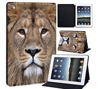 Printed Tablet Case for iPad 2 3 4 Smart Case Cover, Ultra Slim Lightweight Protective Case Folio Cover, for iPad 2/iPad 3 /iPad 4 (Old Model) (iPad 2/3/4, lion)
