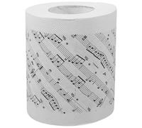 Printed Toilet Paper Roll White Paper with Music Notes Pattern | Bathroom Tissue Roll, Musical Note-shaped Design, Collection Piece for Bathroom Display, 1 Roll