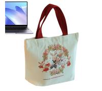 Printed Tote Bag, Book Style Handbag for Girls, Rabbit Pattern Shopping Shoulder Bag - Reusable Grocery Bags, Cute and Sturdy for Birthday, Mom, Teacher, 02, Consulte la descripción