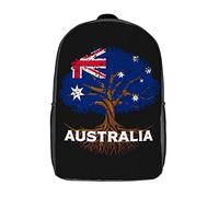 Printed Travel Bag Australia Flag Tree School Backpack Personality Rucksack for Hiking, Work, Travel, 42X32X14Cm
