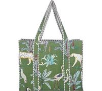 Printed Travel Shopping Carry 100% Cotton Shoulder Tote Bag Women Reversible BohoGrocery Bags Stylish Quilted Tote Bag, Green