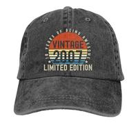 Printed Vintage 18th/21st/30th/40th/50th/60th/70th/80th/90th/100th Limited Edition Hat, Funny Birthday Gifts Baseball Cap, Black, One Size