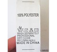 Printed Wash Care Labels- Hand WASH 30 Degree, 1 Dot Iron, Do not Bleach, Drip Dry- 25mmWx50mmL, Roll of 1000 (100% Polyester)