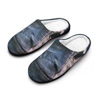 Printed Watching The Earth Comfy Women's Slippers Nonslip Indoor House Shoes 11-12（42-43）