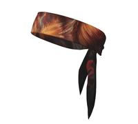 PrintedAngry Red Wolf Headband Unisex â€“ Adjustable Elastic Sweat Band for Fitness Sports Soft Breathable