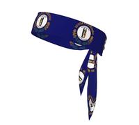 PrintedKentucky State Flag Headband Unisex – Adjustable Elastic Sweat Band for Fitness Sports Soft Breathable