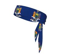 PrintedNew York flag Headband Unisex – Adjustable Elastic Sweat Band for Fitness Sports Soft Breathable