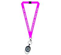 printedproducts 1 x Personalised Lanyard With Retractable Keyring. Lanyard for holding a name badge, ID card or keys. Red, Blue, Black, Yellow, White (pink)