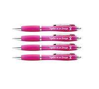 printedproducts Cancer Awareness Pens Together We Are Stronger X 4 (Pink)