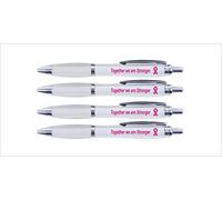 printedproducts Cancer Awareness Pens Together We Are Stronger X 4 (White)