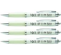 printedproducts Fun Gift Joke Pens x 4 FUCK OFF, I'M BUSY