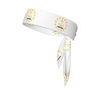 PrintedRhode Island State Flag Headband Unisex – Adjustable Elastic Sweat Band for Fitness Sports Soft Breathable