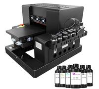 Printer A3 UV Printer UV Flatbed Multifunctional Printing Machine A3XP600 Printer Color Printing for Printing Phone Case/Metal/Glass/Wood/Bottle with ACRO RIP Software,Circular Drum Tool and Ink