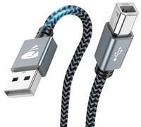 Printer Cable,【5M/15FT】USB 2.0 Type A Male to B Male Scanner Cord USB Printer Wire Compatible with HP, Brother, Epson, Canon, Delll, Lexmark, Xerox, Samsung and More