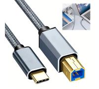Printer Cable for USB C 3.0 To B Cable Type C To USB 2.0 Braided Cables | Printer Cable to Type C Compatible With Canon Epson Hp Lexmark Laptop Mobile Printing And Other USB Devices Cables Printer