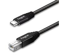 Printer Cable, Type C to USB B 2.0 Cable,1 Pack Fasgear Nylon Braided Printer Scanner Cord with Metal Connector Compatible with HP, Canon, Printers, Midi Keyboard and More (6ft, Black)