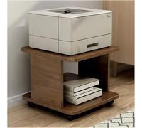 Printer Cart, 2-Tier Movable Laser Printer Stand with Open Storage and Organizer Shelf for Home Office, Wooden Rolling Design