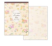 Printer-Compatible Stationery Notes, 20 Sheets, B5, Unruled, Pale Orange, Letters, Supplements, Notes, Greetings, Contact, Gift, Write-down, Writing, Messages, Celebrations, Flowers, Roses