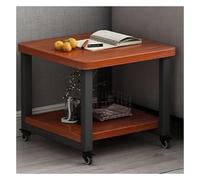 Printer Desktop Stands Printer Stand Floor-Standing 2 Tier Printer Shelf with 4 Wheels Lock Mechanism Multi-Purpose Printer Holder Office (Color : Teak, Size : 2-Tier-L)