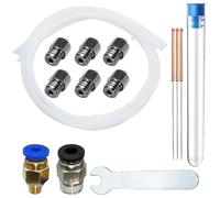 Printer Nozzle Kit CESFONJER, 6 Pcs Hardened Steel Nozzle 0.5mm + 1 Pcs PC4-M6 + 1 Pcs PC4-M10+ 3*1M Teflon Tube for Ender 3 1.75 Filament + 3 Pcs 0.5mm nozzle cleaning needle and 6mm Open End Wrench