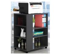 Printer Shelf Floor-Standing Printer Stand 3 Tier Printer Shelf with 4 Wheels Lock Mechanism Printer Holder Multi-Purpose Multi-Purpose (Color : Black Walnut)