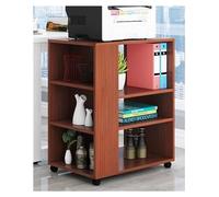 Printer Shelf Floor-Standing Printer Stand 3 Tier Printer Shelf with 4 Wheels Lock Mechanism Printer Holder Multi-Purpose Multi-Purpose (Color : Teak)