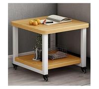 Printer Shelf Printer Stand Floor-Standing 2 Tier Printer Shelf with 4 Wheels Lock Mechanism Multi-Purpose Printer Holder Multi-Purpose (Color : Light Walnut, Size : 2-Tier-L)