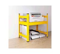Printer Stand 2-Tier Printer Cart Desktop Printer Table Printer Shelf Bookcase for Home Office Kitchen Sto Adjustable Yellow Printer Rack