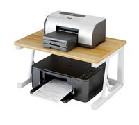 Printer Stand,2 Tier Wood Desktop With Storage,Microwave Rack Shelf Bakers For Small Space, Table(Natural wood,48 * 30 * 27CM)