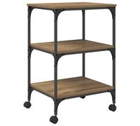 Printer Stand 3-Tier Files Printer Table Desk Organiser Engineered Wood vidaXL