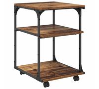 Printer Stand 3-Tier Files Printer Table Desk Organiser Engineered Wood vidaXL