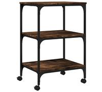 Printer Stand 3-Tier Files Printer Table Desk Organiser Engineered Wood vidaXL