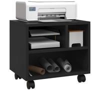 HOMCOM 2-Tier Printer Stand with Storage Under Desk Printer Cart Black
