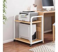 Printer Stand Cart, Durable 20mm Steel Frame with Guardrail for Home Office | Sturdy Rolling Printer Cart with Storage Shelves and Guardrails for Home Office Organization