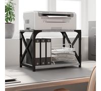 vidaXL Printer Stand 2-Tier Engineered Wood, Modern Grey Sonoma Printer Desk with Adjustable Feet for Office, Living Room, Lounge Area