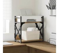 Printer Stand Desk Organiser Printer Table Stand 2-Tier Engineered Wood vidaXL