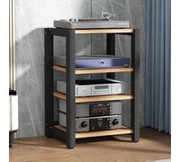 Printer Stand - Modern Audio-Video Media Stand with Adjustable Height Shelves, 3-Tier Storage for Home, Hotel, Coffee Shop & Gaming Console