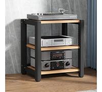 Printer Stand - Modern Audio-Video Media Stand with Adjustable Height Shelves, 3-Tier Storage for Home, Hotel, Coffee Shop & Gaming Console