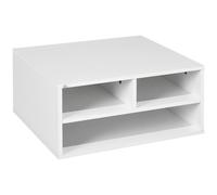 Printer Stand Office Desktop Storage Shelf Desk Organiser 3 Compartment Black