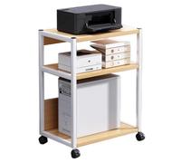 Printer Stand, Rolling Under Desk Printer Table, Movable Shelf for Small Spaces, Storage Cart, 2/3 Tiers, Office Use, Dimensions L51xW30xH72cm